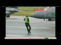 RAF Aircraft signal crewman breakdancing for charity