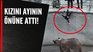 KIZINI AYININ ÖNÜNE ATTI!