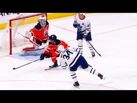 Video: William Nylander sets up Auston Matthews for power play goal against Oilers
