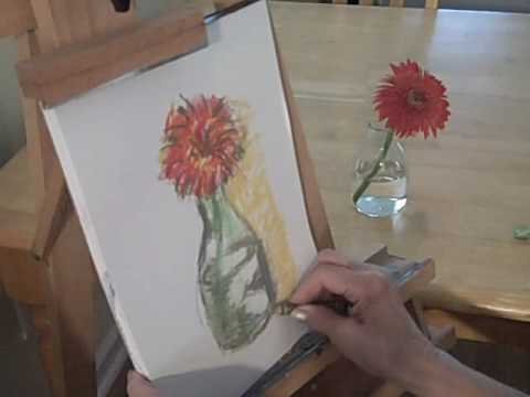 how to draw oil pastel flowers