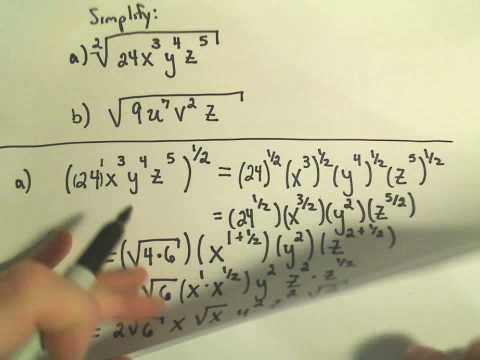 patrickJMT - Simplifying Radical Expressions Involving Variables - Example 1.