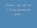 Pluma - Eu não sei ( O que queres de mim ) Gonçalo Dias