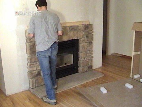 how to fasten mantle to brick