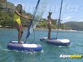 Inflatable sailboat, windsurfer, kayak or towable for multiple people. The Multisport is a totally unique way to get out the water! This compact inflatable boat sets up in a matter of minutes and converts easily from sailboat to windsurfer, towable or even kayak. Ideal for learning to sail or simply enjoying a warm summer day. Kayak kit sold separately.