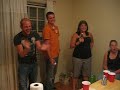 Winning beer pong!