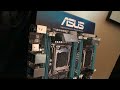 www.tweaktown.com CES 2012 - We met up with JJ from ASUS today in their lovely suite at the Trump Towers here at CES and he was good enough to give us a hands-on introduction of the upcoming Z9P3-D8 Workstation server motherboard which is a dual socket board supporting upcoming Intel Xeon processors and chipsets. This board comes with no less than eight DIMM slots supporting up to 128GB of memory, USB 3.0, dual Intel server grade gigabit LAN ports, an amazing seven x16 PCI-E 3.0 slots and a total of 14 SATA ports. It should be going on sale towards the end of Q1 2012 in time for the new server processors from Intel.