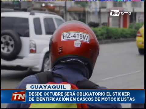 Desde octubre será obligatorio el Sticker de identificación en cascos de motociclistas