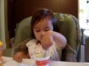 Hazel Eating Yogurt