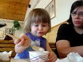Eleanor mixing her ice cream Eleanor mixing her ice cream