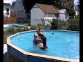 firl flipping EXTREMELY HIGH in the pool. *really cool*