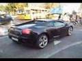 Black Lamborghini Gallardo chase and accelerations