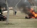Lawn Mower on Fire