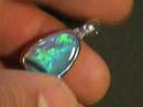 S/Silver Solid Semi-Black Opal Pendant