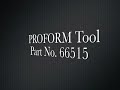 Installing a Balancer with the PROFORM Balancer Install Tool, Part no. 66515