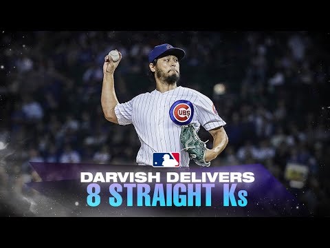 Video: Darvish fans eight straight