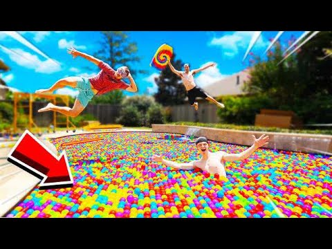 I FILLED MY ENTIRE POOL WITH BALL PIT BALLS...