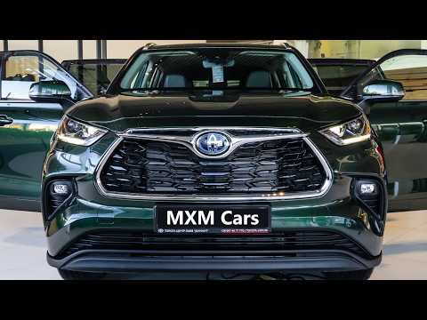 2025 green toyota highlander hybrid 25h e cvt awd premium interior and exterior walkaround 4k