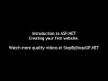 Intro To Asp.net - Creating Your First Webpage
