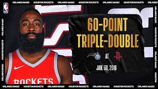 Magic @ Rockets: Harden notches first ever 60-point triple-double (Jan. 30, 2018) #NBATogetherLive by NBA