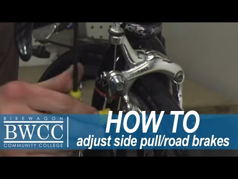 how to adjust v brakes on a road bike