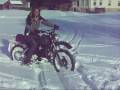 Husqvarna 258 A Military with automatic and ski equipment in snow
