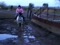 Guiness and I over scary puddle!!