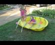Screaming kids in the pool