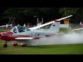 Flugplatzfest Eisernhardt 2010: Start der Mylius My-102 Tornado D-EMYS zu einer Kunstflugshow mit eingeschalteter Rauchanlage.