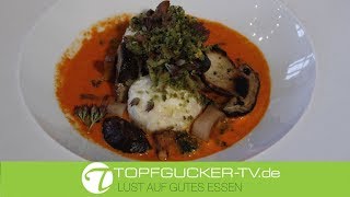 Topfenknödel mit Paprikacreme und Pilzen | Rezeptempfehlung Topfgucker-TV Topfenknödel mit Paprikacreme und Pilzen | Rezeptempfehlung Topfgucker-TV