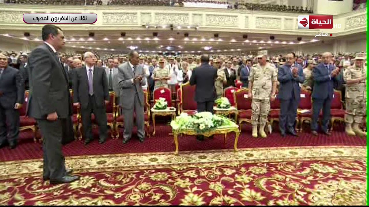 لحظة وصول الرئيس السيسي الندوة التثقيفية للقوات المسلحة "إرادة وتحدي" تزامنا مع احتفالات أكتوبر