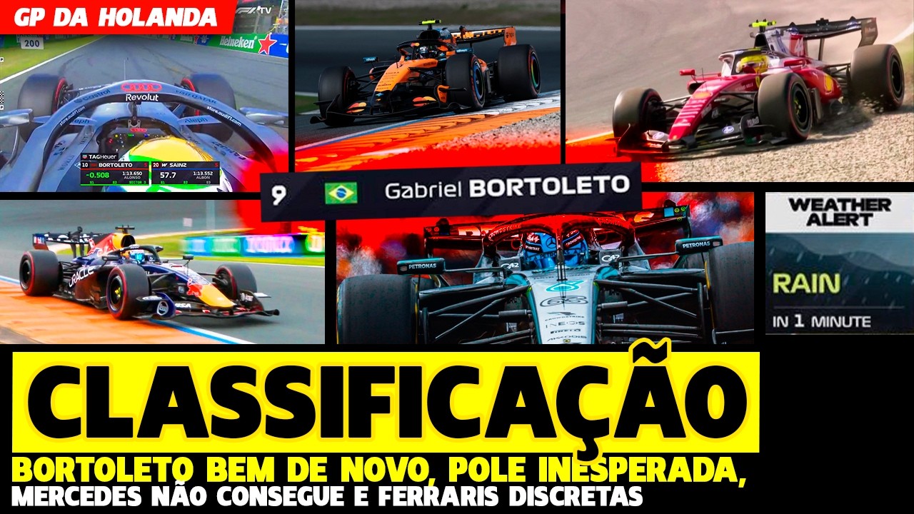 🚨CLASSIFICAÇÃO: BORTOLETO BEM DE NOVO, POLE INESPERADA, MERCEDES NÃO CONSEGUE E FERRARI | FÓRMULA 1