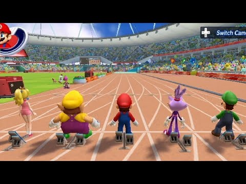 Mario & Sonic at the London 2012 Olympic Games - 100 Meter Dash (All Characters)
