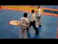 ireland's steven nyhan versus a japanese opponent in the itf taekwondo world championships, cheongju, korea, 2010