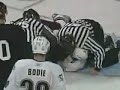 louis robitaille of the hershey bears takes on curtiss patrick of the wbs penguins.