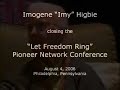 Imy Higbie at the Pioneer Network conference
