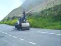 David & Ritta on their steam roller in North Wales UK