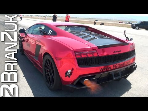 Heffnertwinturbo - BrianZuk records an insane chrome red Heffner Twin Turbo Lamborghini Gallardo LP570-4 Super Trofeo Stradale starting up, revving, and doing multiple runs acc...