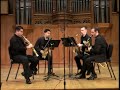 Northwestern University's Amethyst Quartet earned top honors in spring 2008 by winning the MTNA National Collegiate Chamber Music Competition (Denver, CO), the Coleman-Saunderson Prize for Woodwinds and Brass at the Coleman Chamber Ensemble Competition (Pasadena, CA), and the Gold Medal of the Winds Division of the Fischoff National Chamber Music Competition (South Bend, IN).Their performance and competition repertoire included David Maslanka's 2006 composition Recitation Book, written for the Masato Kumoi Quartet of Japan, and Salinas's own arrangement of Six Bagatelles by György Ligeti.Amethyst Quartet members:Johnny Salinas - Soprano SaxophoneSean Hurlburt - Alto SaxophoneLuke Gay - Tenor SaxophoneZachary Pfau - Baritone SaxophoneThis video footage comes from their preliminary entry DVD used for the Fischoff Competition.