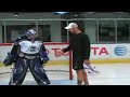 For the High Quality video, copy and paste &fmt=18 at the end of the URL box, then press enter. Los Angeles Kings goaltender, Jason LaBarbera, gives Heidi Androl some pointers on how to be a goalie. Courtesy of NHL TV