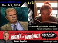 Part 1/3 - About half an hour of Peter Boyles interviewing high-profile ex-Scientologist Kendra Wiseman on March 7, 2008 on KHOW radio.  3 part series of clips.Peter Boyles is a hugely popular and often controversial radio and TV talk show host in Denver, Colorado, USA.  He has strong political opinions that do not fit the usual radio talk show liberal or conservative stereotypes.  He can be heard on AM 630 KHOW radio in Denver and of course on http://www.KHOW.com weekdays from 5am-9am or anytime on the podcast.  He often does interviews for local PBS TV.Kendra Wiseman grew up in Los Angeles, went to school at Delphi LA and spent a year on staff at CCHR (Scientology anti-psychiatry front group). Born into a Scientology family, Kendra's parents and most of her family disconnected from her in 2005 when she refused to stop speaking to anti-Scientologists online.  Her father is the President of Citizens Commission on Human Rights US. Her uncle is president of Narconon International, and her mother is President of the Earth Organization (all major $ci Orgs but Earth Org isn't up to anything nefarious as far as I know).  Recently, thanks to the actions of Anonymous, and the public testimony of Jenna Miscavige Hill, she has decided to speak up.Kendra lays out her experiences being raised in a high profile family within the cult.  Fair Game, Disconnection and other destructive CoS policies are explained.Peter as usual displays his expert interview skills and relates his own stories about encounters with Scientology Fair Gaming against himself.THANKS SO MUCH to Peter Boyles and KHOW Radio for this wonderful interview!http://KHOW.comhttp://KHOW.com/podcast/fullshow_boyles.xmlhttp://en.wikipedia.org/wiki/Peter_Boyleshttp://COanon.orghttp://xenu.nethttp://xenutv.comhttp://exscientologykids.comhttp://enturbulation.orgThis video was recently removed due to a fraudulent copyright claim by the American Rights Councel (appears to be a non-existent oschaper front).  I thank YouTube for so quickly exposing the fraud and restoring this video!