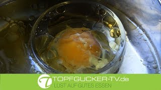 Pochiertes Eigelb in Sesamöl | Rezeptempfehlung Topfgucker-TV Pochiertes Eigelb in Sesamöl | Rezeptempfehlung Topfgucker-TV
