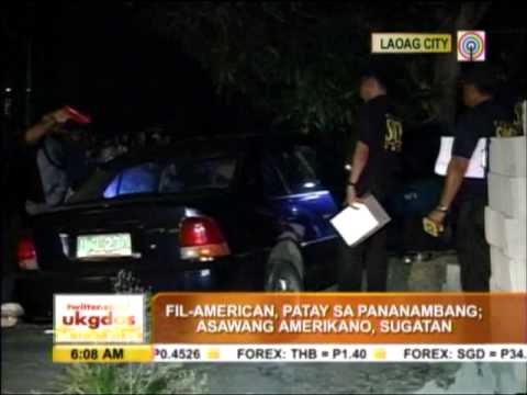 wife - A US citizen died in an ambush that also wounded her husband at Barangay Manggato B in Laoag City on Tuesday evening.