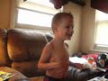 Jakob tastes applesauce!