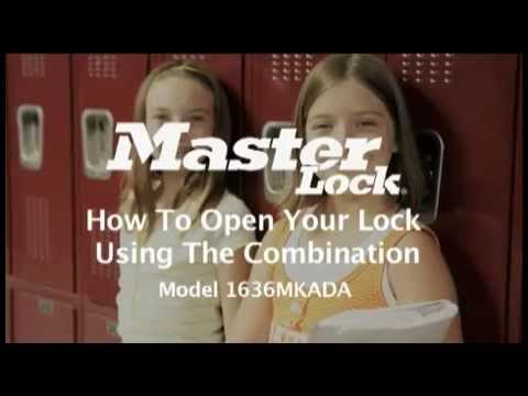 1636MKADA Built-In Combo Lock: Opening w/Combo Instructions