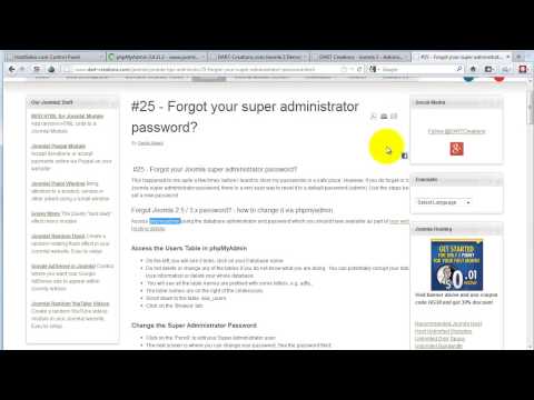 how to recover joomla admin username and password