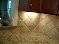 tile limestone backsplash