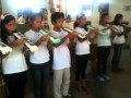 Matutinao elementary students play Pianica