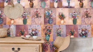Коллекция Вазочки - уютный дизайн, составленный из фрагментов с изображениями цветов в вазах