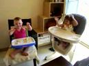 Cyanne and Capri eating lunch