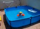 Marta en su piscina
